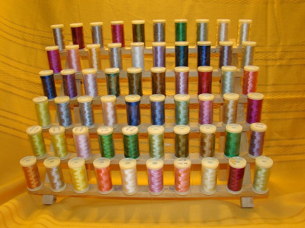 June Tailor Thread Holder Standing 60 Spool Rack PLUS 60 New Embroidery Spools