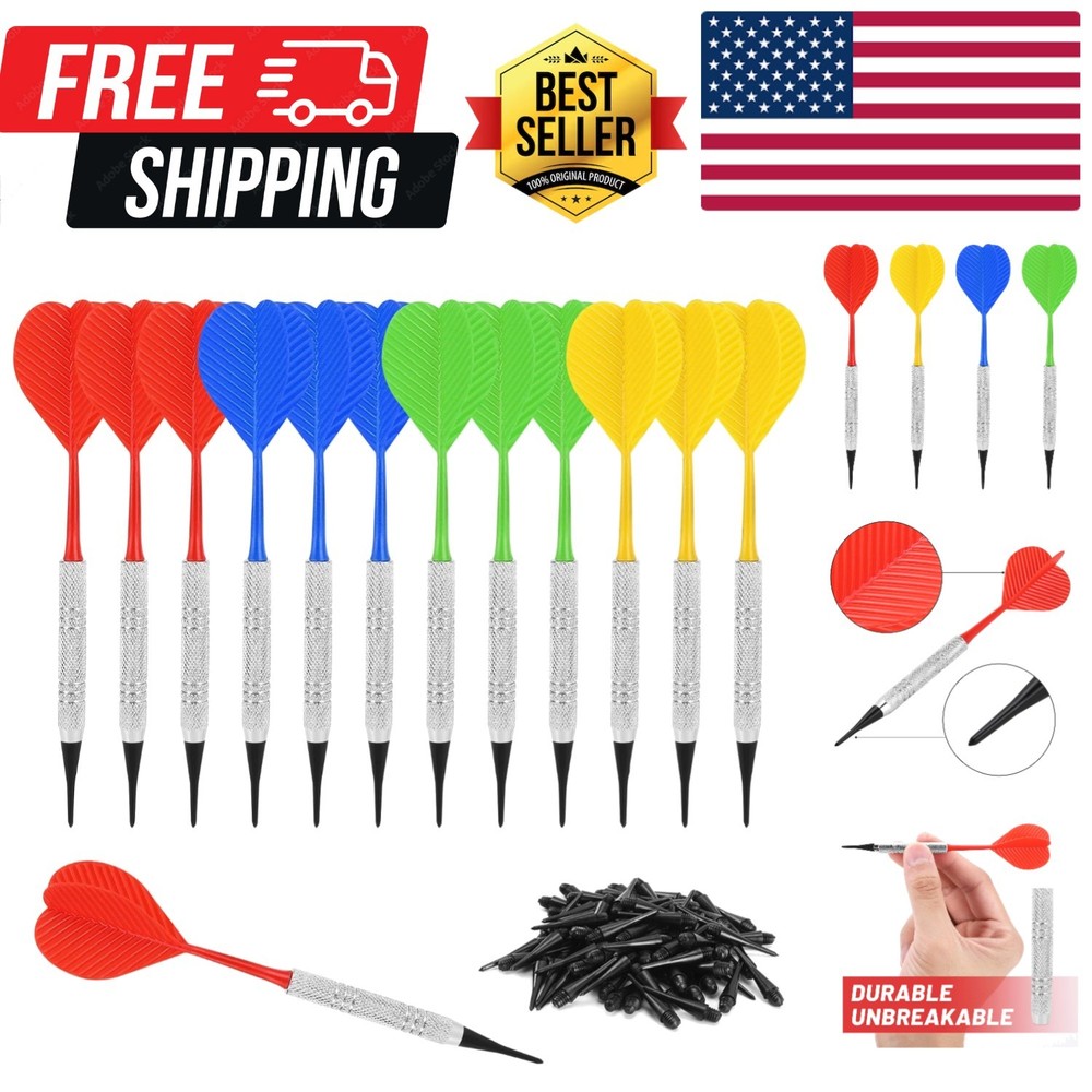 Soft Tip Darts, Bar Dart, Plastic Tip Darts Set, Attach Extra 100 Black 2BA R...