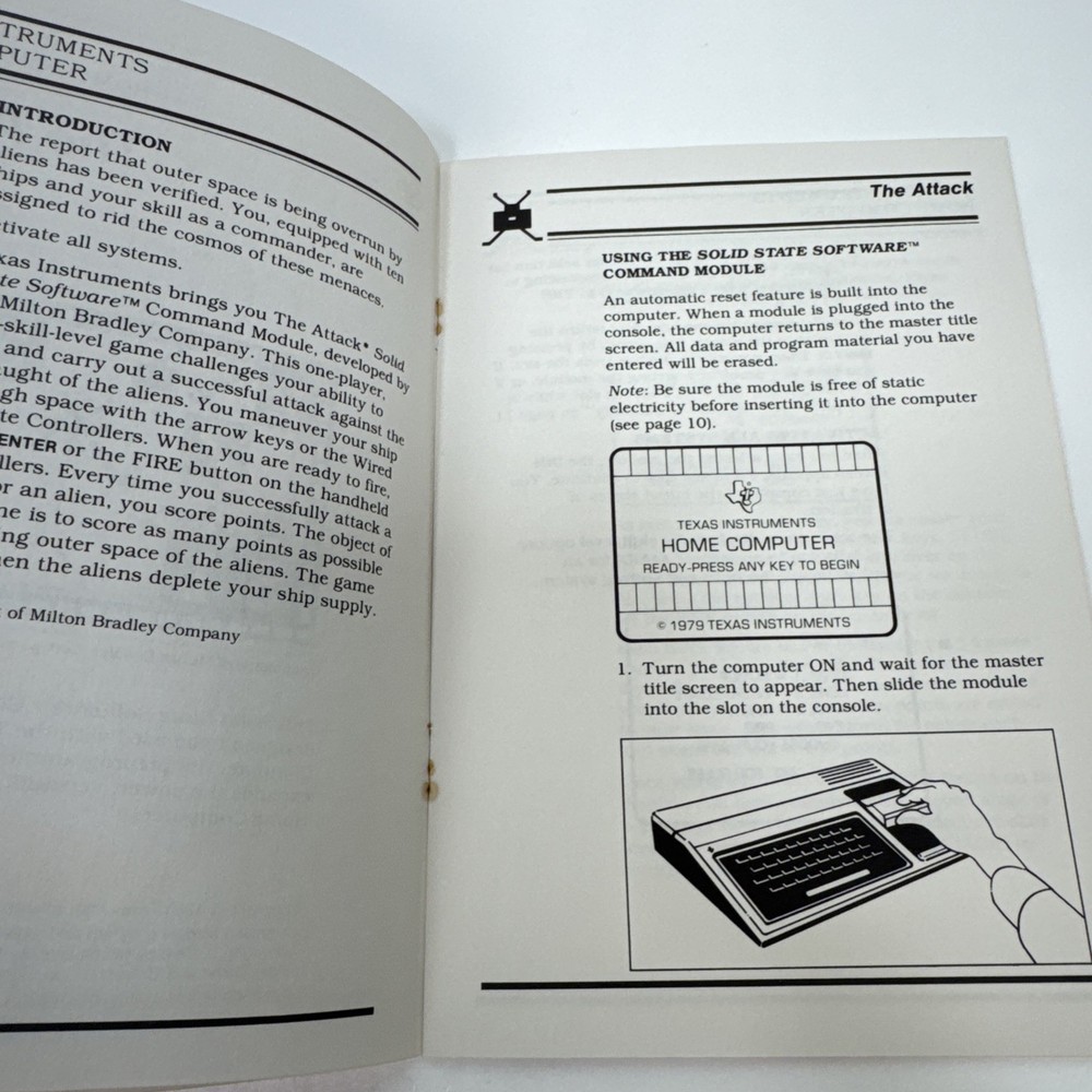 Vintage The Attack Texas Instruments Home Computer Manual 1980