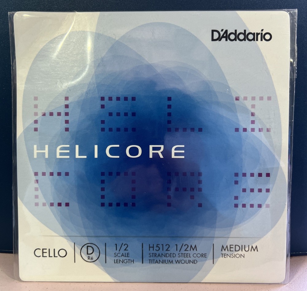 D'Addario Helicore Cello Single D String, 1/2 Scale, Medium Tension