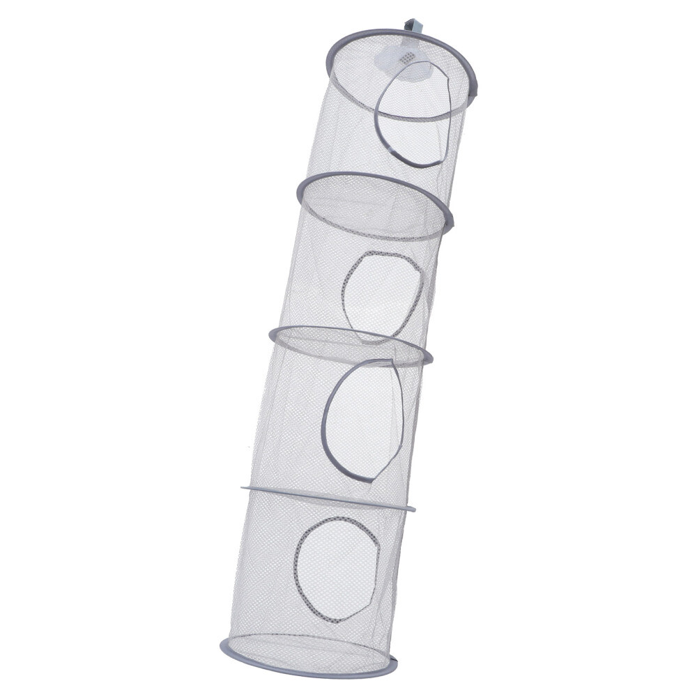 2pcs Foldable Fish Drying Net Folding Hanging Mesh Dryer Foldable 4-compartment