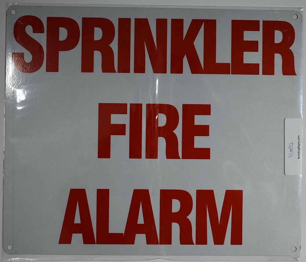 SprinklerFIREAlarmSign(White,10x12)-REF24-1027