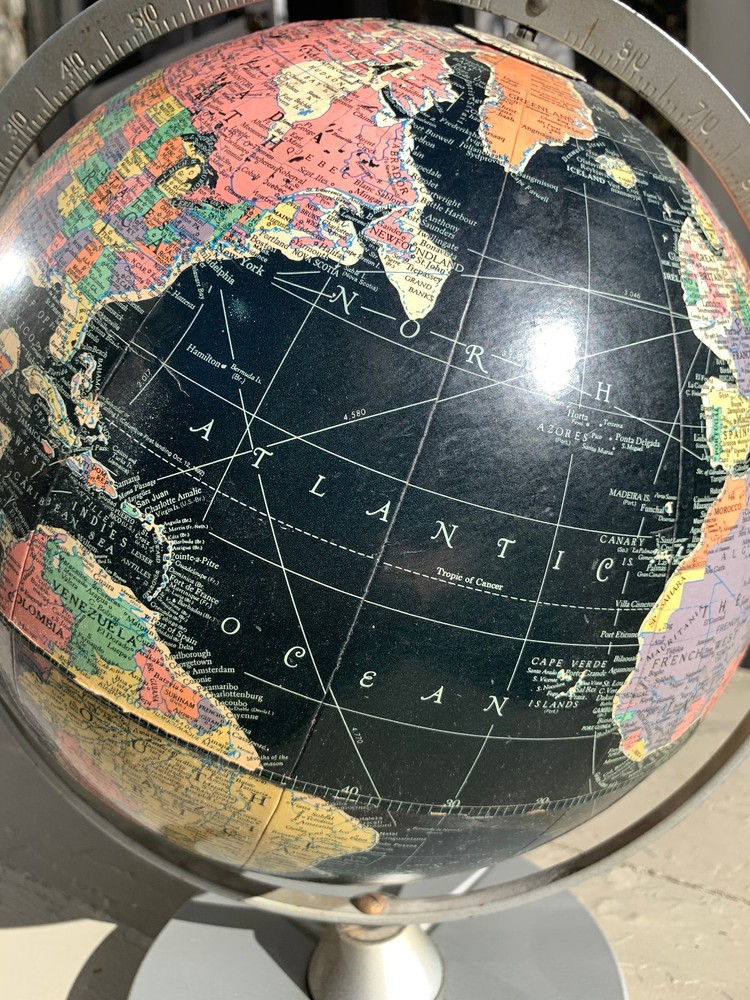 Vintage Globe 12" Replogle Starlight On Metal Base Ca. 1959