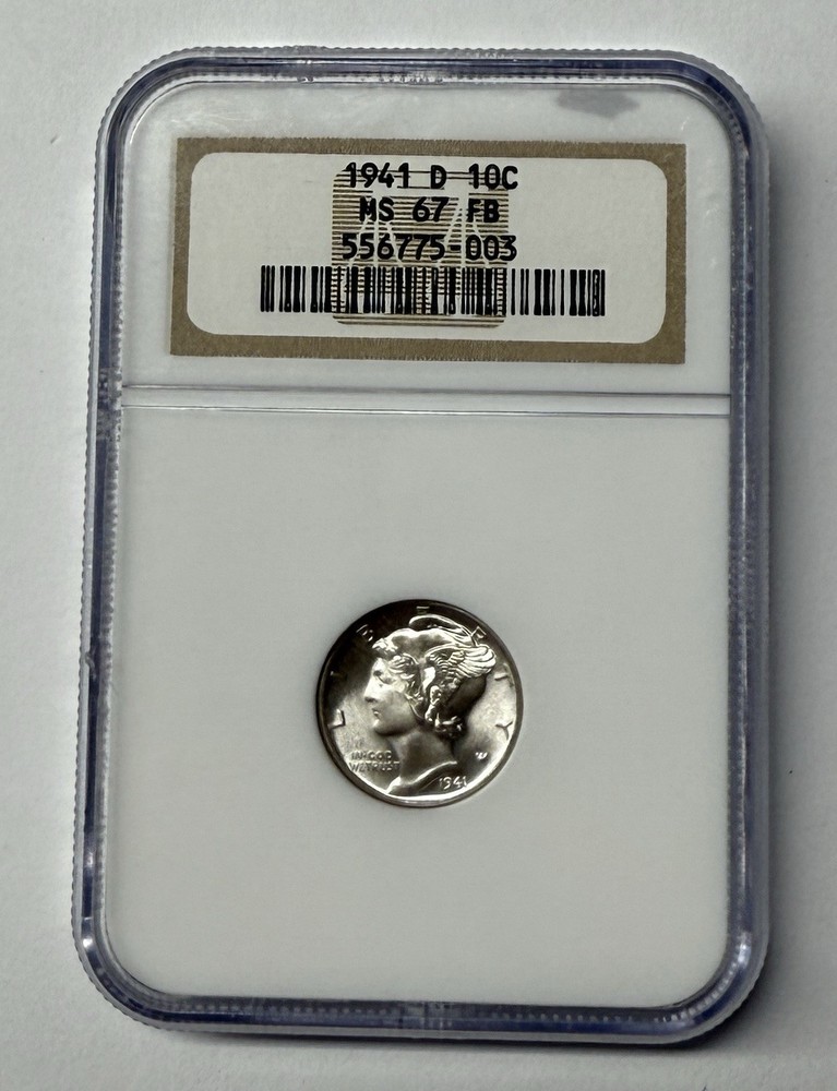 1941-D Mercury Dime NGC MS67 FB