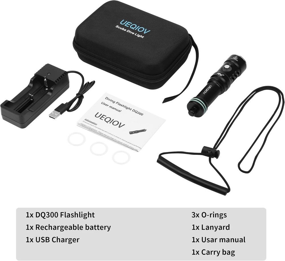 High Performance Dive Light 5000 Lumen Waterproof Torch Night Diving Flashlight