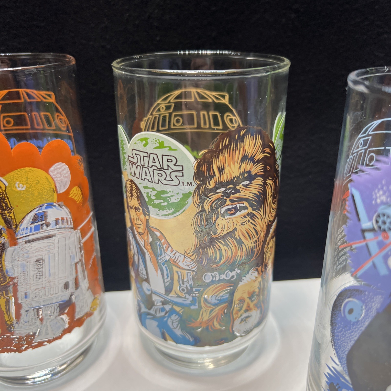 1977 Star Wars A New Hope Coca Cola Burger King Glasses Set of 4 - FREE SHIPPING