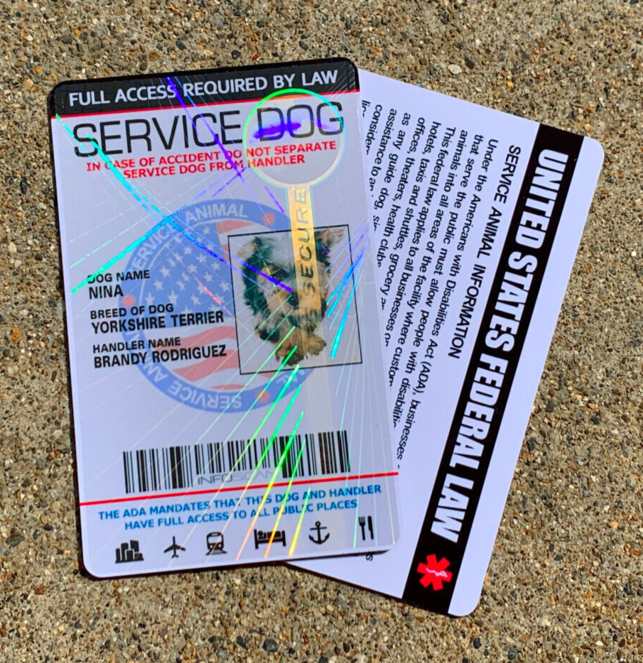Service Dog ID Card Customized Holographic