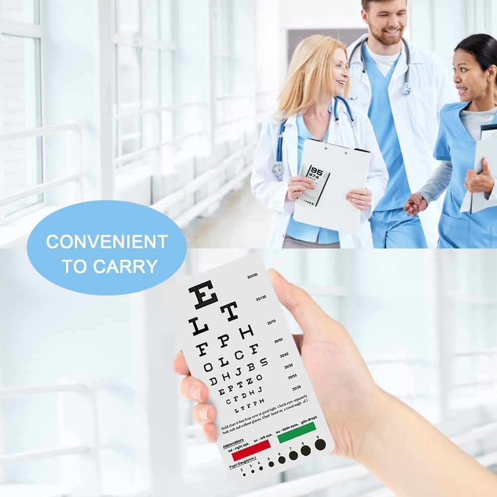 2-in-1 Snellen & Rosenbaum Pocket Eye Chart - Compact Vision Testing Solution