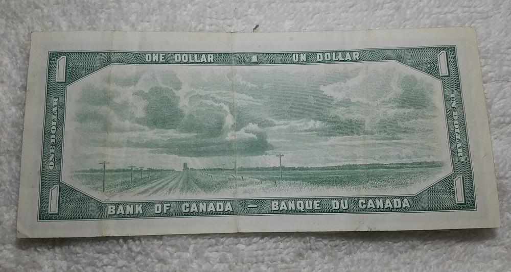 1954 Canada 1 Dollar Note Money