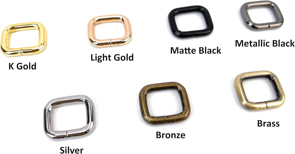 15 Pcs Metal Rectangle Rings Heavy Duty Non-Welded Iron Rectangular Buckle Loops