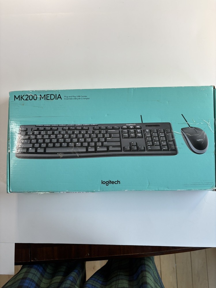 Logitech Media Combo MK200 Wired Full-Size Keyboard and Mouse.