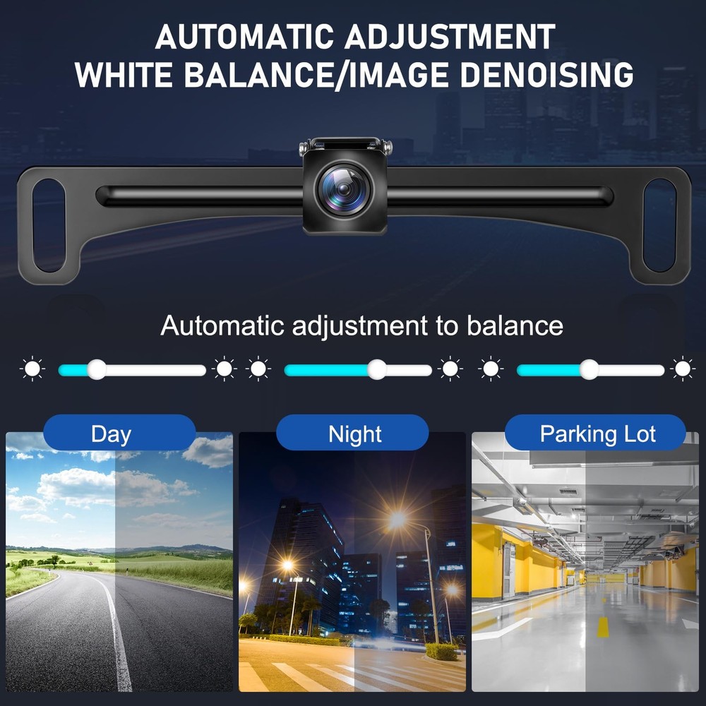 Backup Camera Reverse Camera AHD 1080P Night Vision Rear View Camera, License...