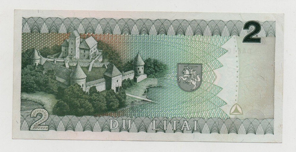 LITHUANIA 2 LITAI 1993 PICK 54 UNC