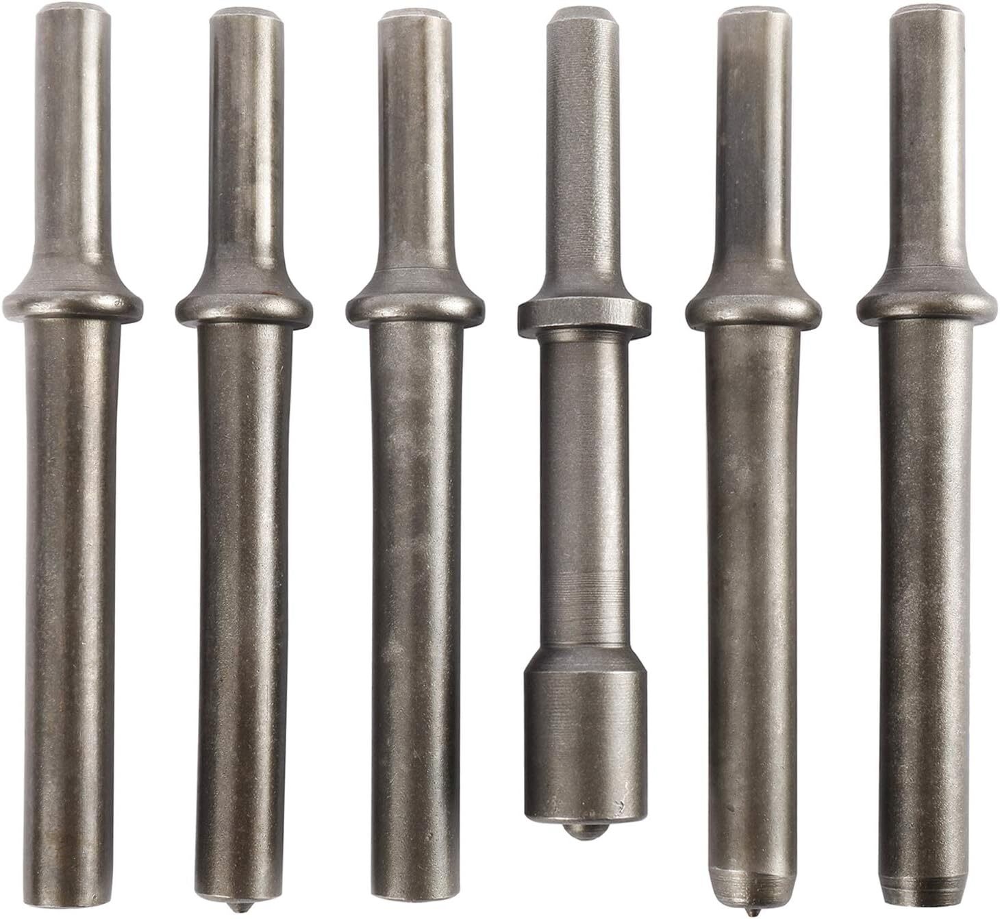7Pcs Smoothing Pneumatic Air Rivet Hammer Tool with Spring Shank Chisel Bits Set