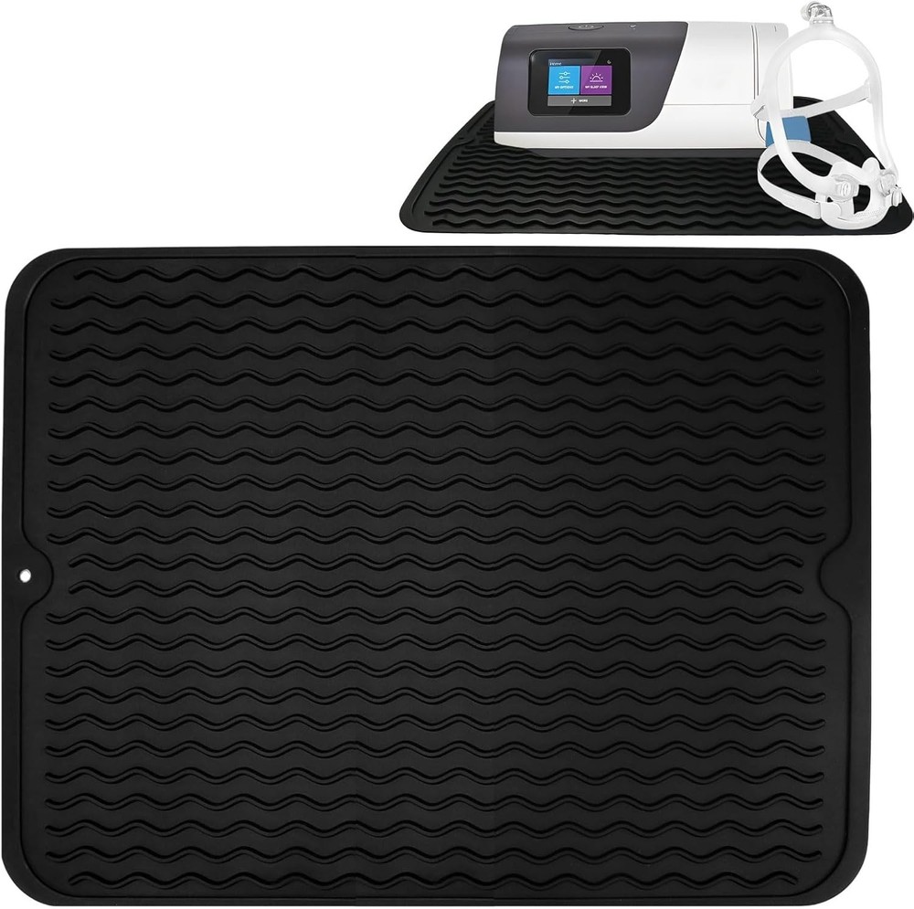 CPAP Silicone Protector Mat, Waterproof Mat,Shock Absorption Nightstand Protecto