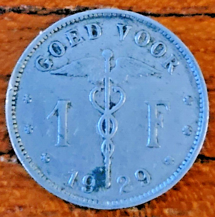 1929 Belgium 1 Franc coin