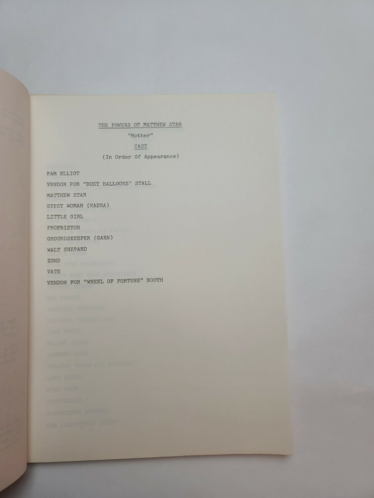 THE POWERS OF MATTHEW STAR / Walter Koenig 1982 TV Script, Peter Barton Sci-Fi