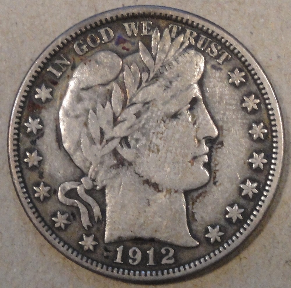 1912 Barber Half Dollar 50c VF+