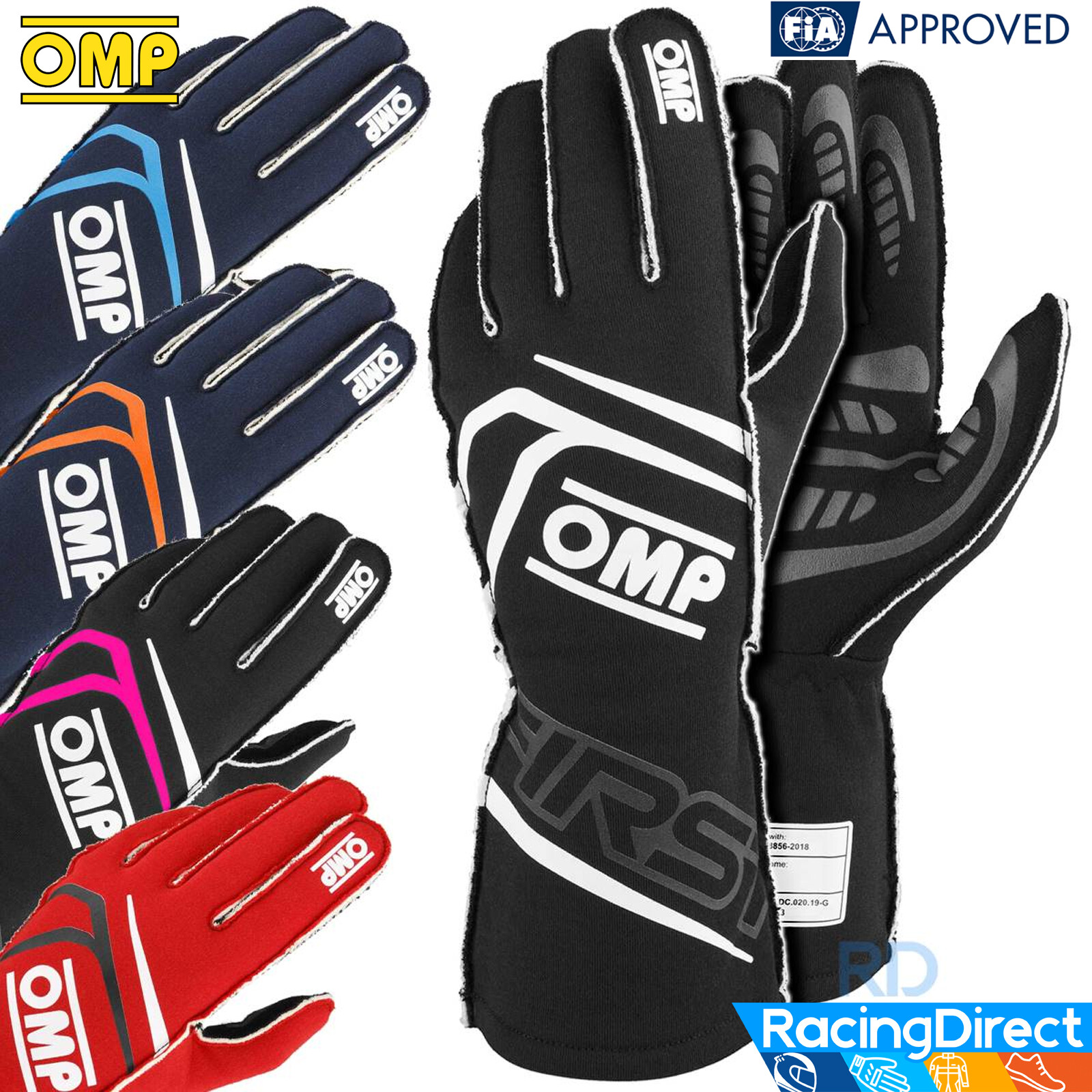 OMP - FIRST FIA Racing Gloves | FIA8856 Rated | Auto Racing Gloves