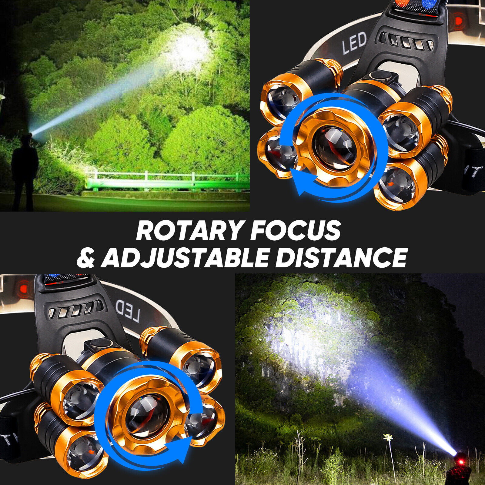 Super-bright 5 X LED Headlamp Headlight Flashlight Head Torch Lamp