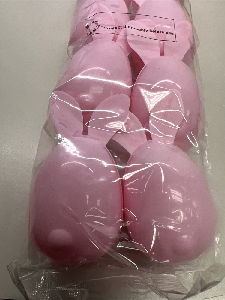 pink Easter Bunnies Eggs plastic 8 ct