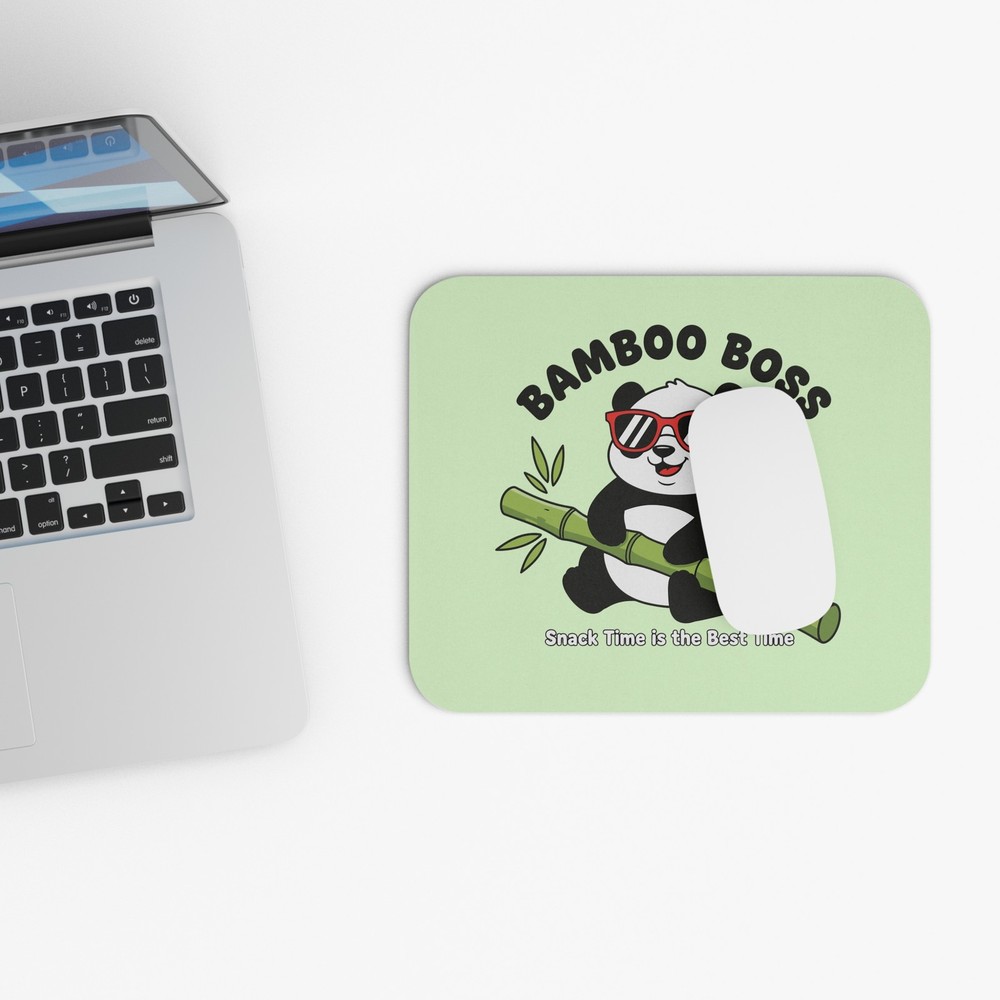 Funny Panda Bamboo Boss Mouse Pad | Fun Office Desk Accessory