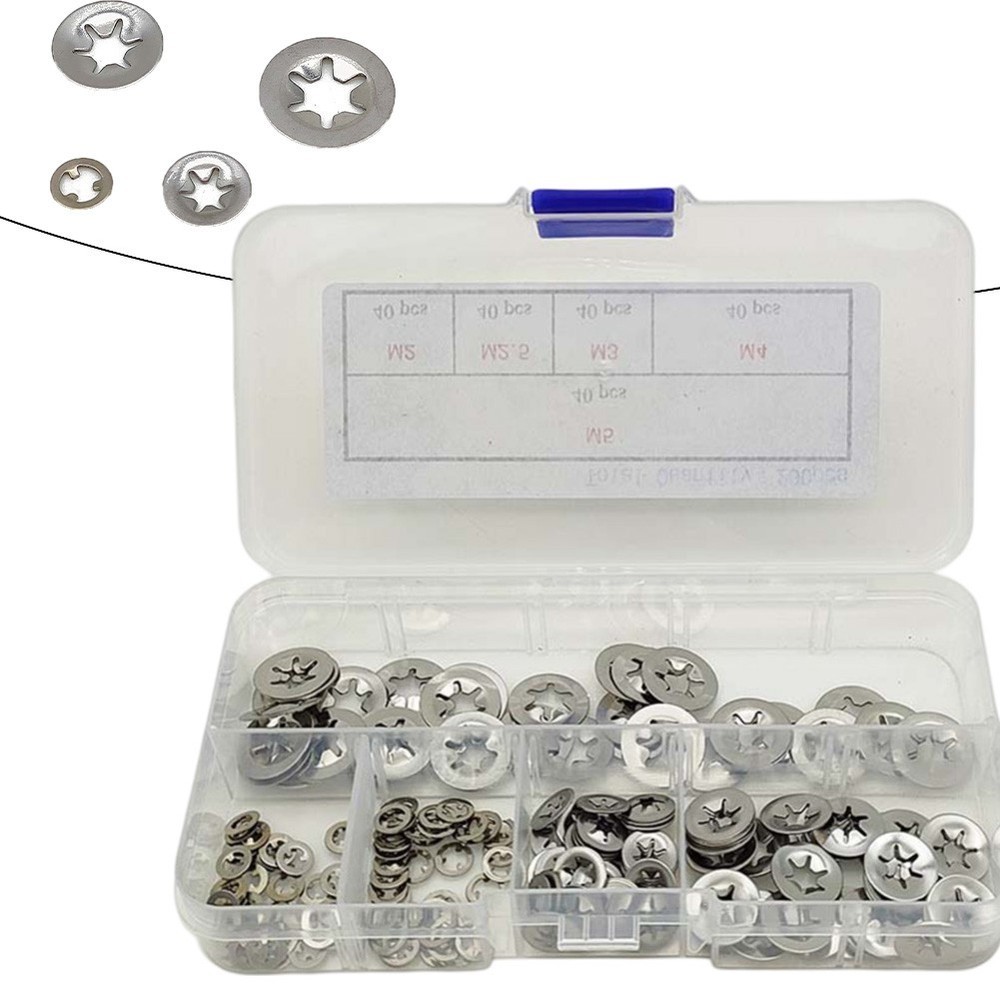 200pcs Star Lock Washers Internal Tooth for Mechanical Engineering Applications