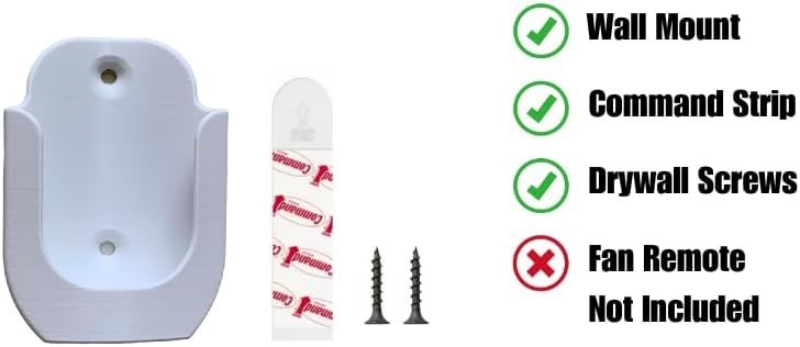 Ceiling Fan Remote Holder Wall Mount for Hunter 99122 99123 Ceiling Fan White