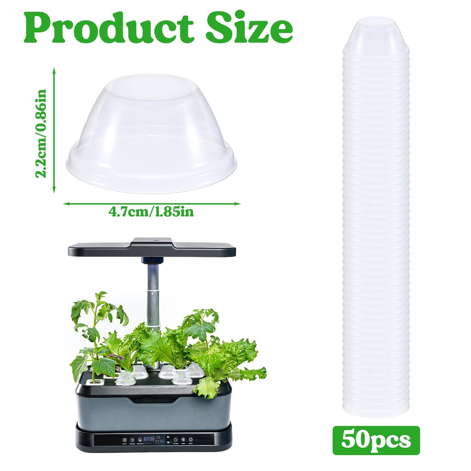 50 Pcs Humidity Domes for Plants Outer Diameter 4.7 cm/1.85 inch transparent