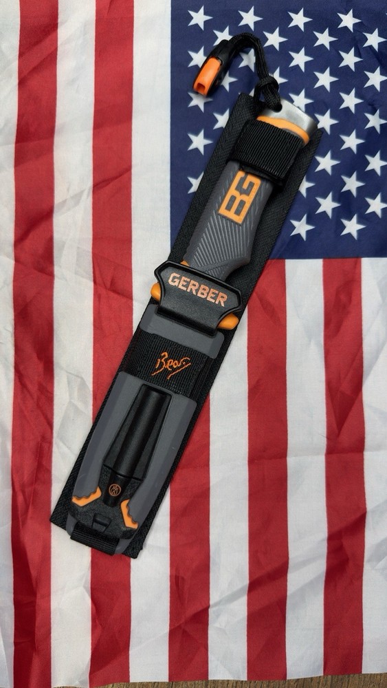 Gerber Bear Grylls Ultimate Survival Knife Fixed Blade, Fire Starter, Sharpener