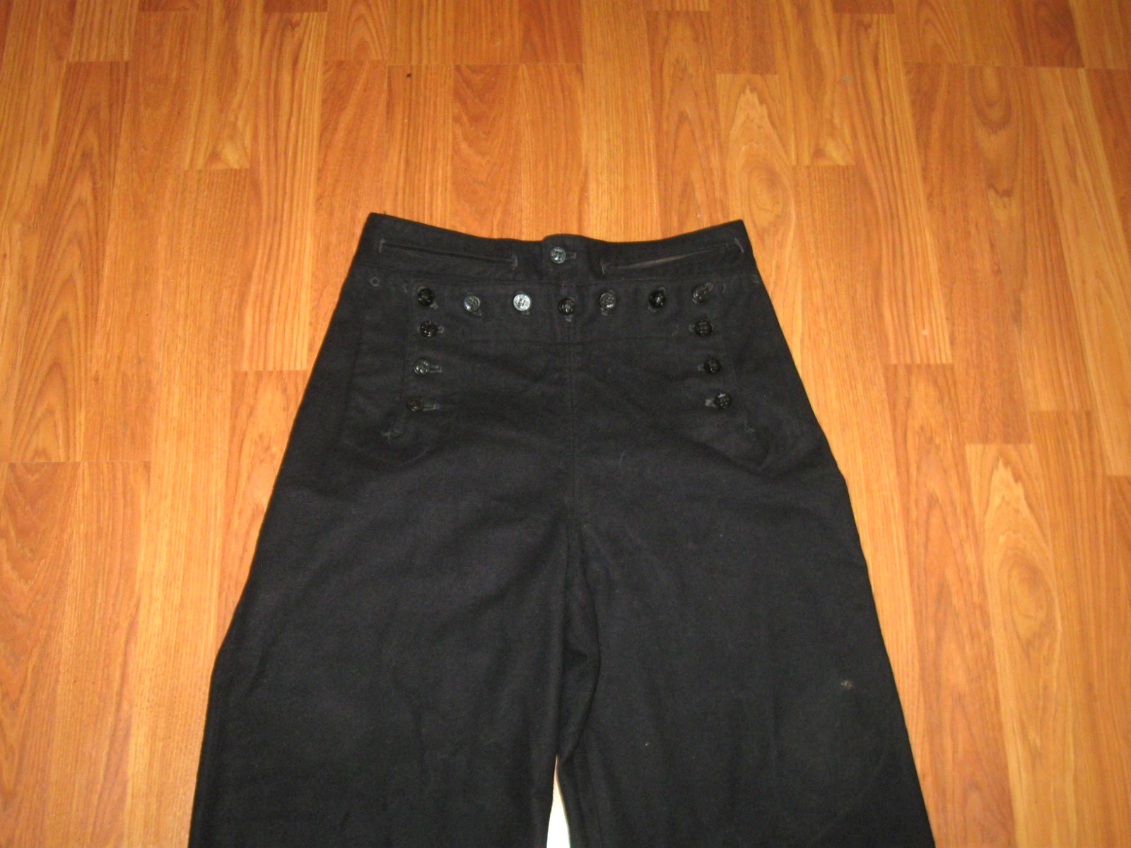 Vintage US Navy Naval Clothing Factory Wool Sailor Pants Mens 30 Wide Leg