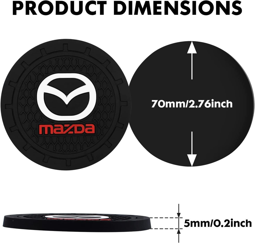 Car Cup Holder Coasters Compatible with Mazda - 2 Pieces