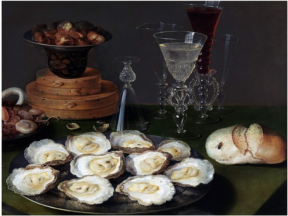 Still Life Oysters Nuts Accent Tile Mural Kitchen Wall Backsplash Marble Ceramic
