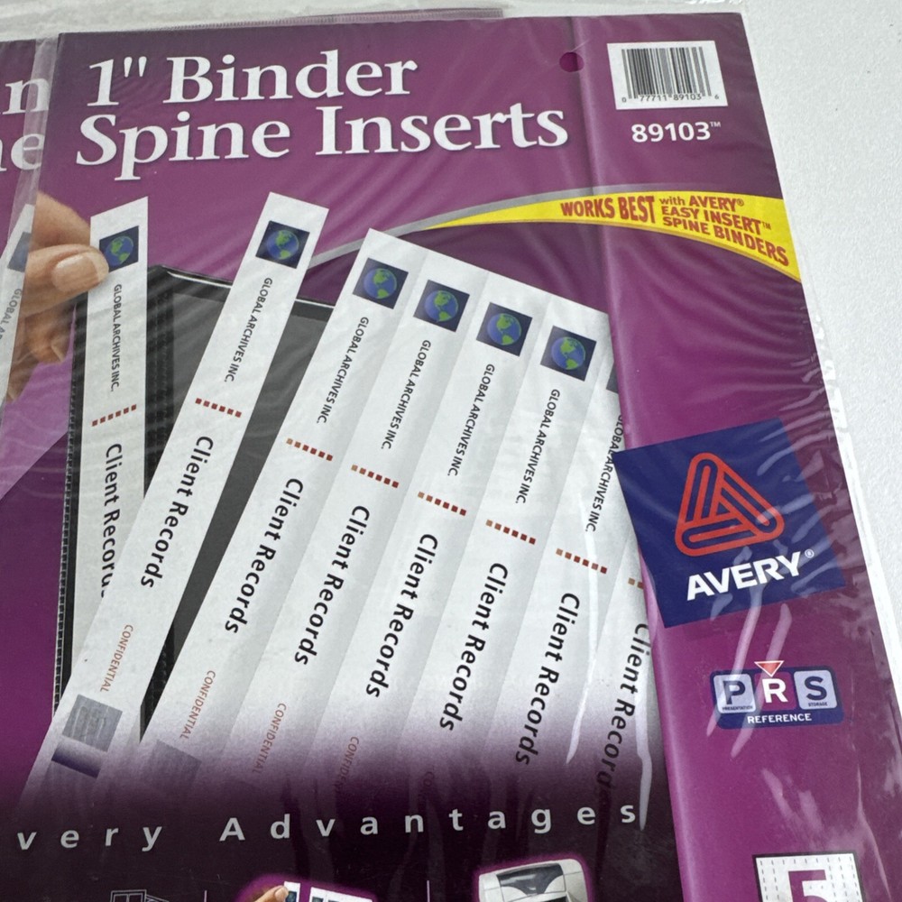 3-pack Binder Spine Inserts Reference Avery 89103 40each Pack 120 Total Inserts