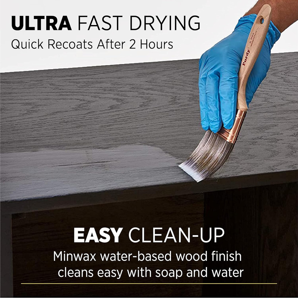 1/2 Pt 25555 Clear Polycrylic Water-Based Protective Finish Gloss