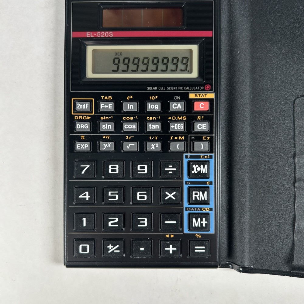 Vintage Sharp Scientific Calculator EL-520S Solar Powered *Rare*
