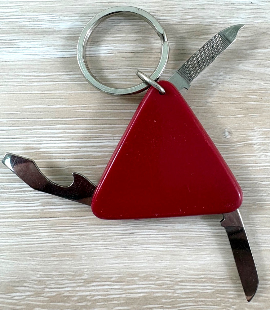 Vintage Triangle Shaped 3 Function Multi Tool w/ Keychain "Texas Hot Mix" logo