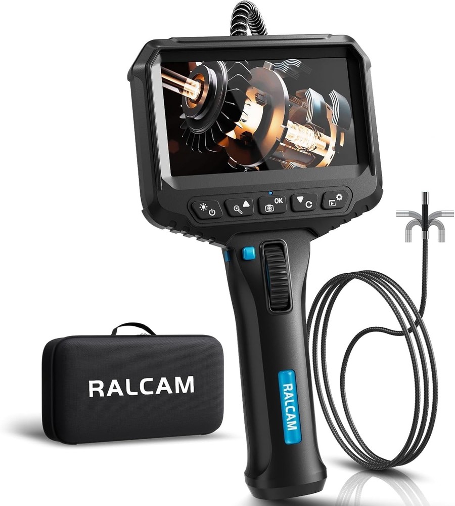 Articulating Borescope Endoscope Camera with Light, 210° Dual-Direction Snake...