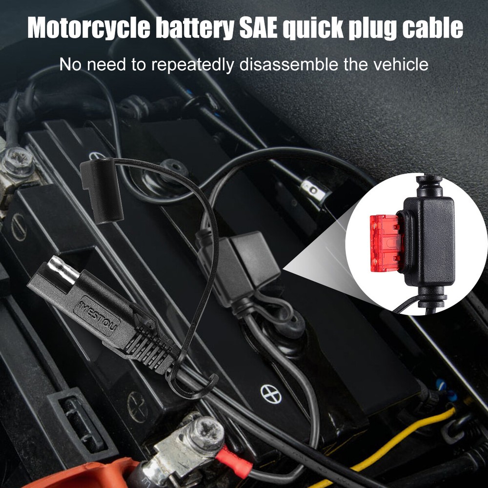 Motorcycle Battery Terminal Solar Cell Sae Connection Wire Connector Harness