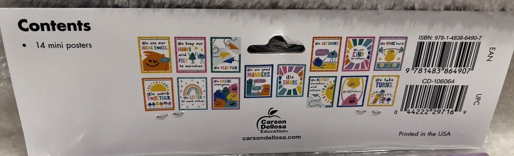 Carson Dellosa Education Mini Posters Rules For A Happy Class 14 Pieces