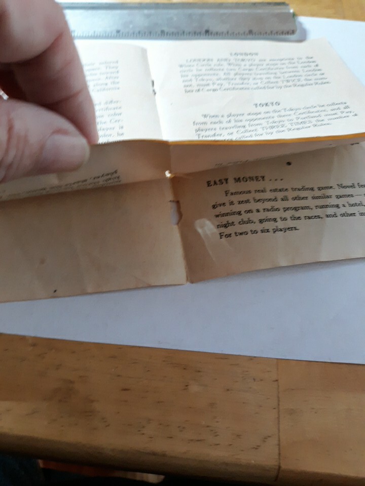 1949 Milton Bradley Expanse Instruction Booklet ONLY
