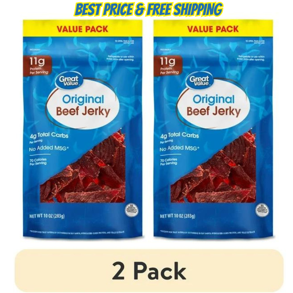 Great Value Original Beef Jerky Value Pack, 10 oz,New,Free shipping