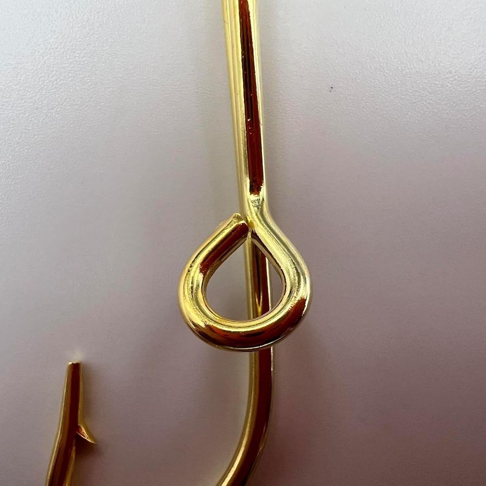 Fish Hook Hat Pins 5Pcs Gold Fish Hook Hat Clip Fish Hooks for Hat, Fish