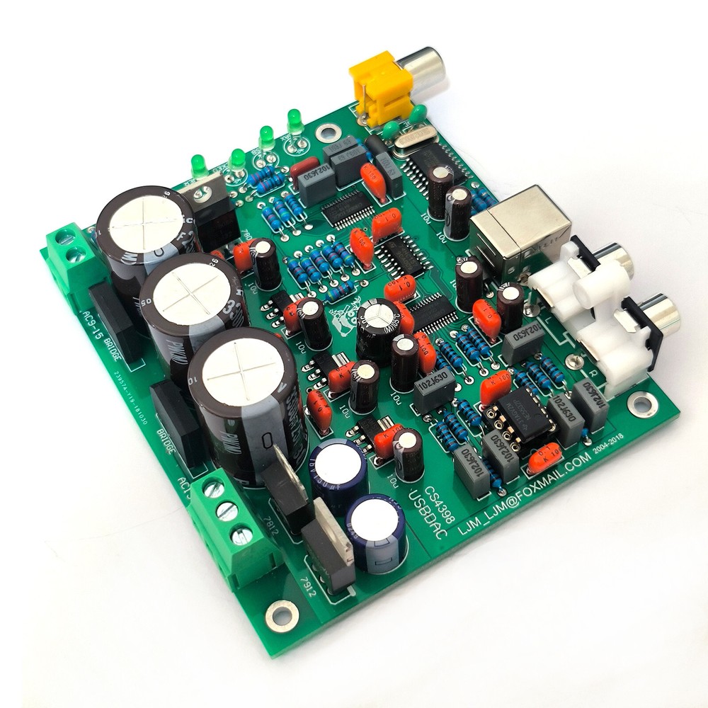1pc CS4398 CS8416IC DAC Board with USB Coaxial 24/192K Decoder Board