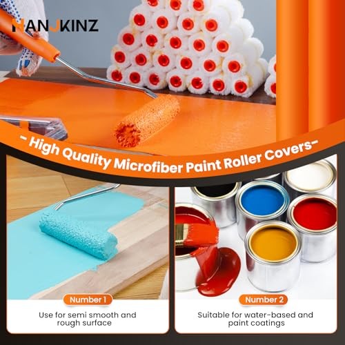 Microfiber Paint Roller 4 Inch, 40 Pack Mini Paint Roller 4 Inch,40 Pack