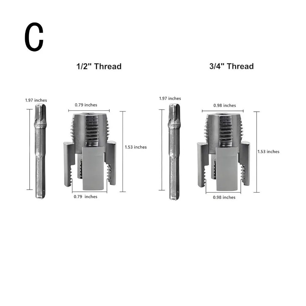 2pcs Integrated Internal & External Pipe Threading-Tool,PVC Pipe Threader Kit