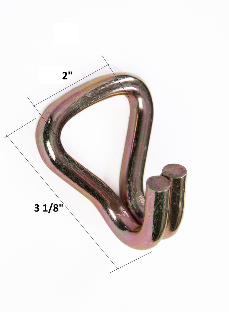 6 pcs - 2" Heavy Duty Double J Wire Hook tie down strap cargo webbing rigging
