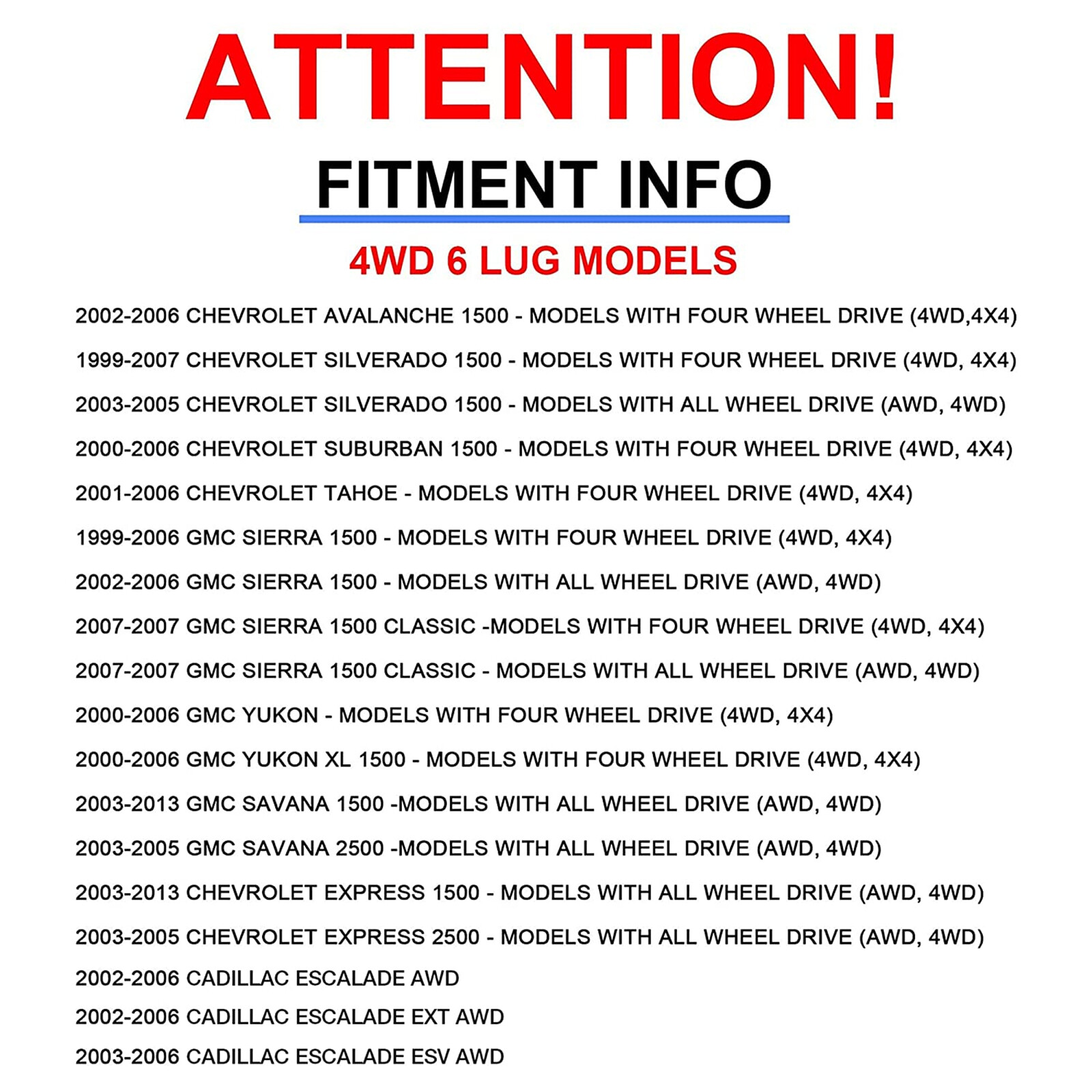 VILOBOS 2 Pack Front Wheel Bearing Hub 4WD Chevrolet GMC Cadillac 6 Lugs w/ ABS