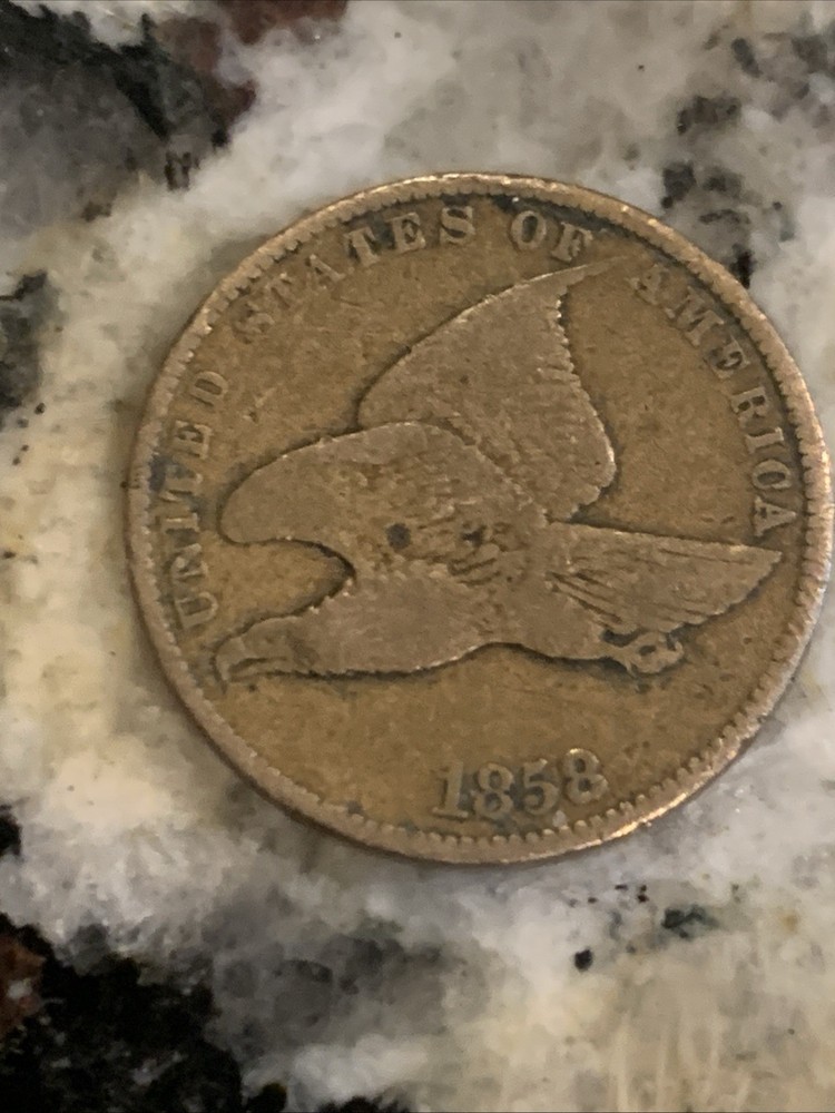 1858 Flying Eagle One Cent . Good