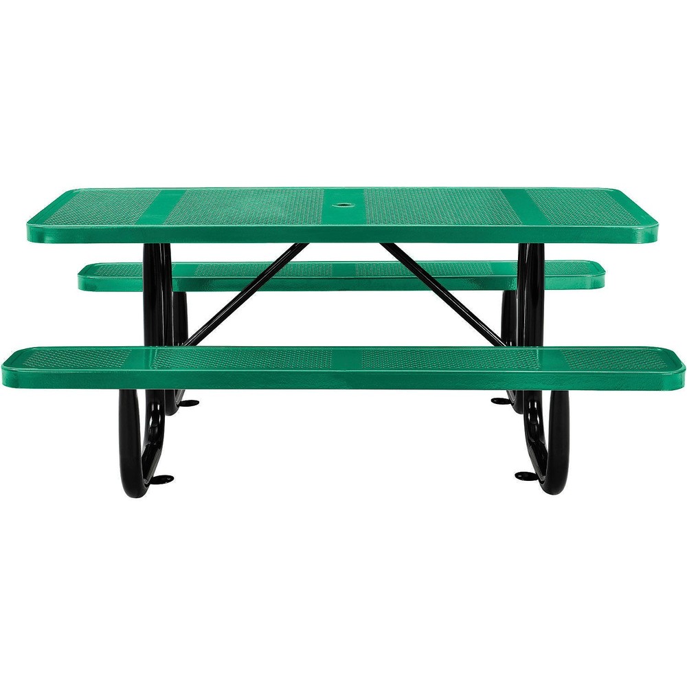 72" Rectangular Picnic Table Surface Mount Green